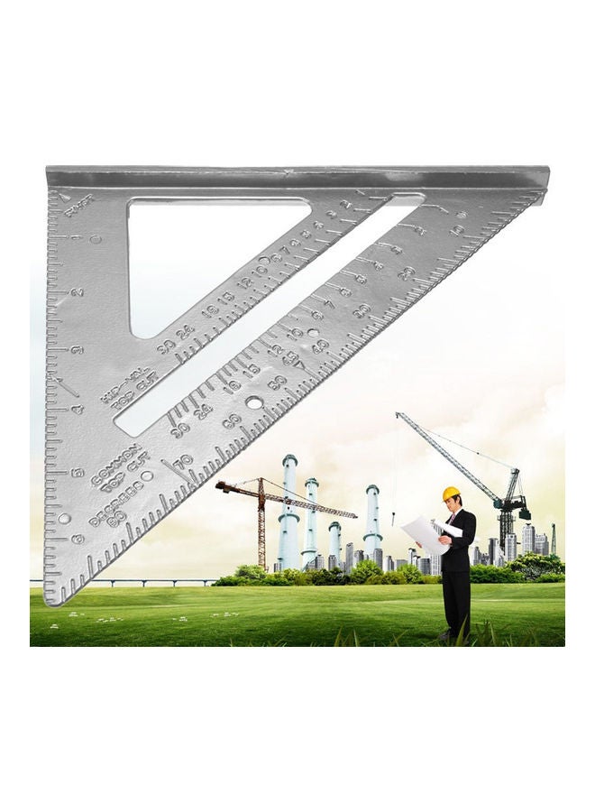 Aluminum Alloy Triangle Protractor Silver  - Image 2