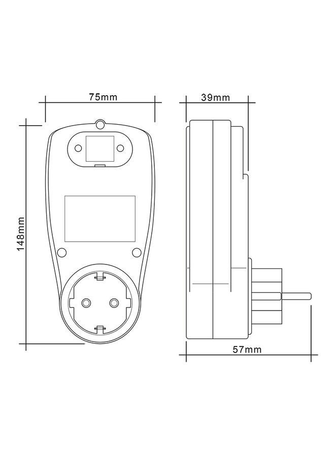 Digital Power Measuring Meter White  - Image 3