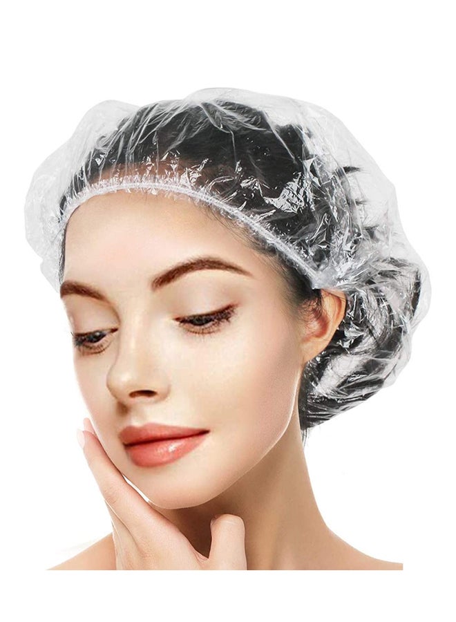 Mariani - 100 Piece Plastic Shower Cap Clear One Size - Image 1