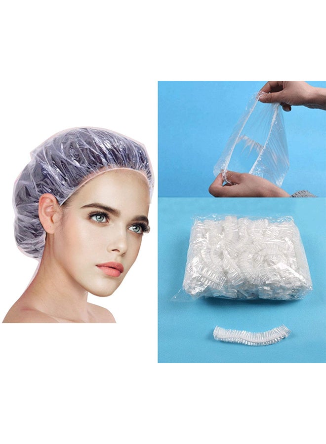 Mariani - 100 Piece Plastic Shower Cap Clear One Size - Image 1