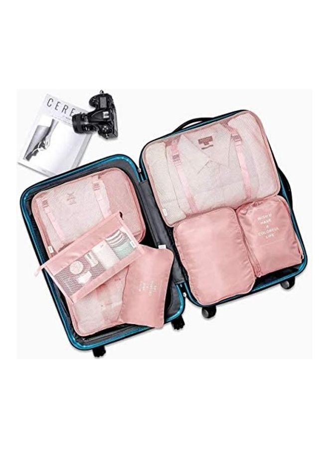 Generic - 7-Piece Travel Luggage Organizer Packing Cube Set Pink - Image 1