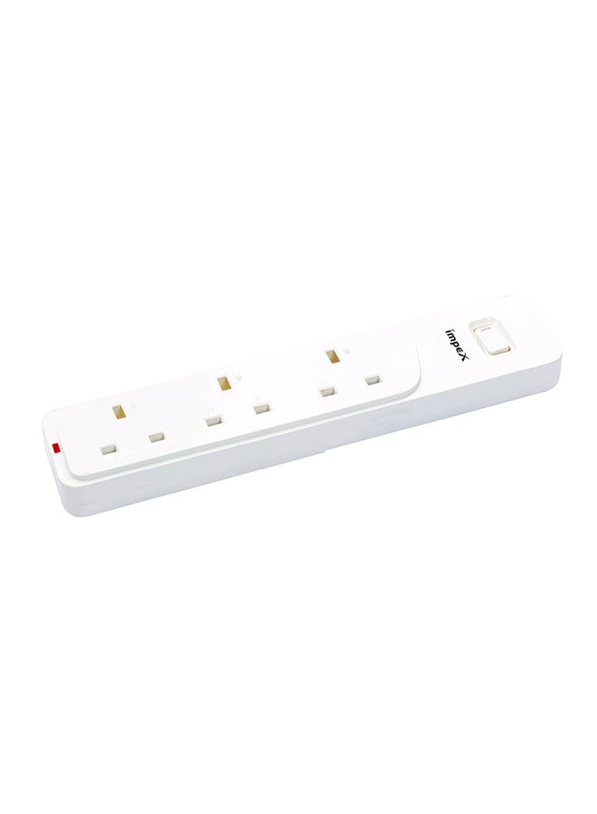 Impex Power Socket Strip White 3meter 