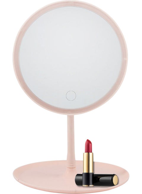 LED Makeup Mirror pink/Grey 19.00 x 6.50 x 19.00cm