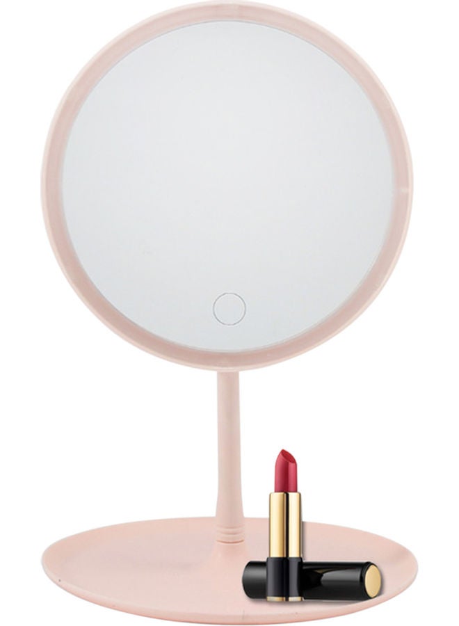 LED Makeup Mirror pink/Grey 19.00 x 6.50 x 19.00cm