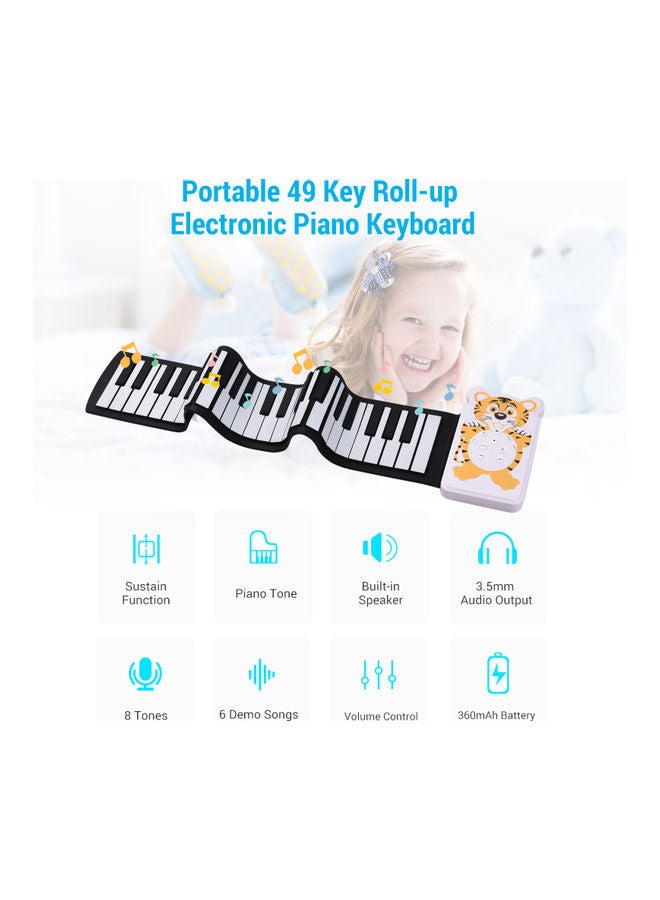 Generic Tiger Pattern 49-key Roll-up Electronic Piano  - Image 3