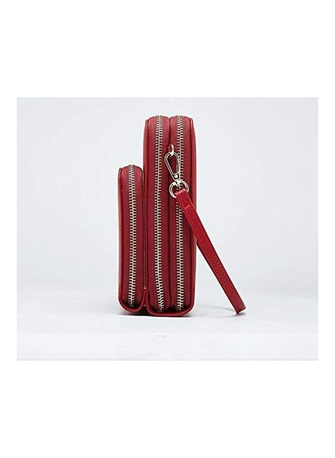 Generic - Leather Crossbody Phone Bag Red - Image 1