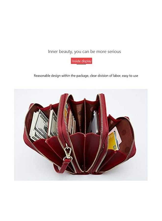 Generic - Leather Crossbody Phone Bag Red - Image 1