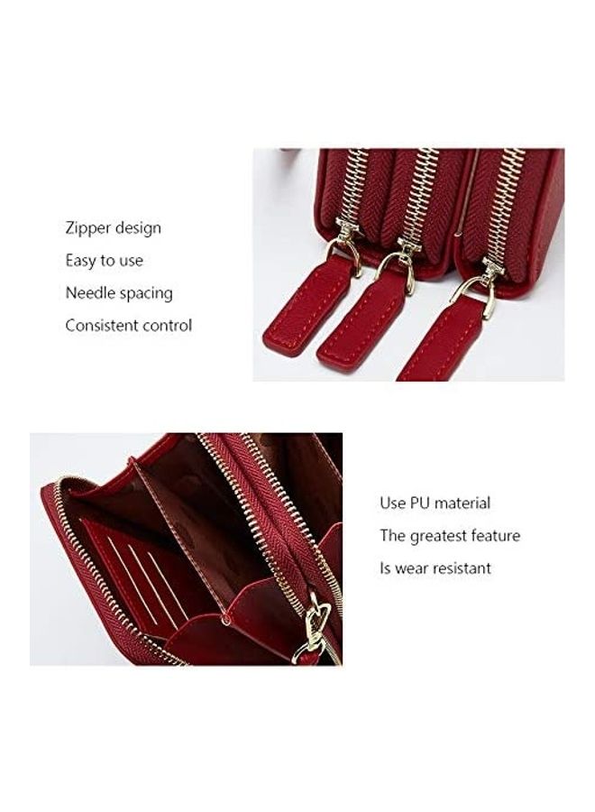 Generic - Leather Crossbody Phone Bag Red - Image 1