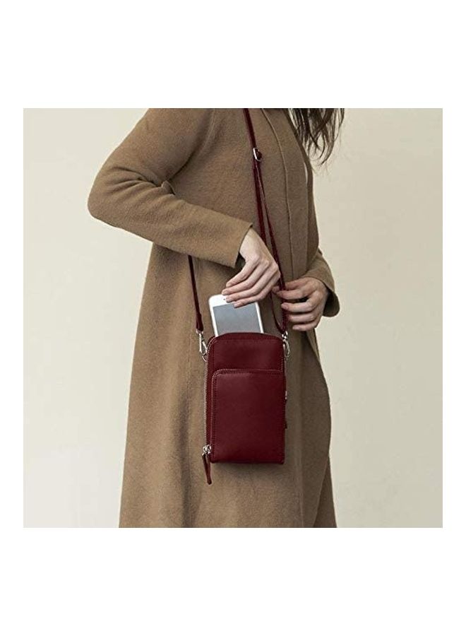 Generic - Leather Crossbody Phone Bag Red - Image 1