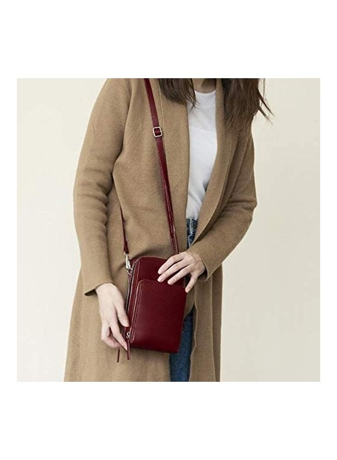 Generic - Leather Crossbody Phone Bag Red - Image 1