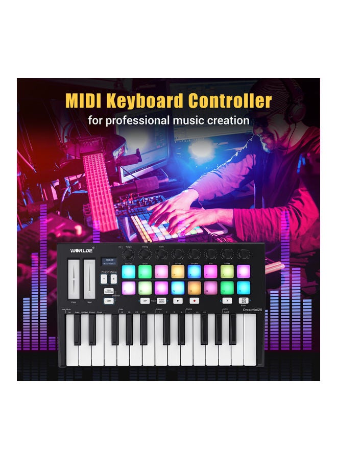WORLDE - Portable 25-Key USB Midi Keyboard Controller - Image 1
