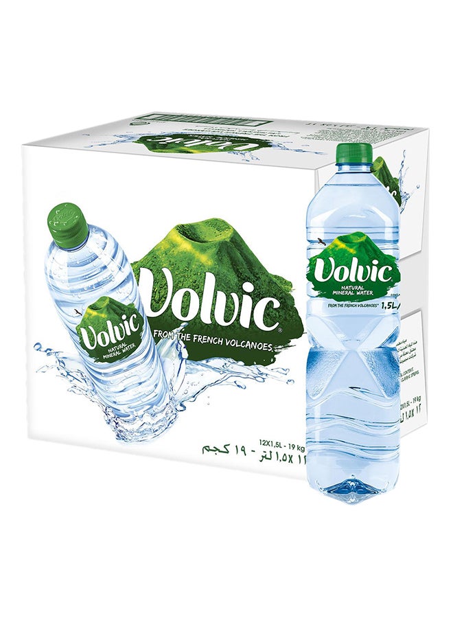 Volvic Natural Mineral Water 1.5Liters Pack of 12 - Image 1