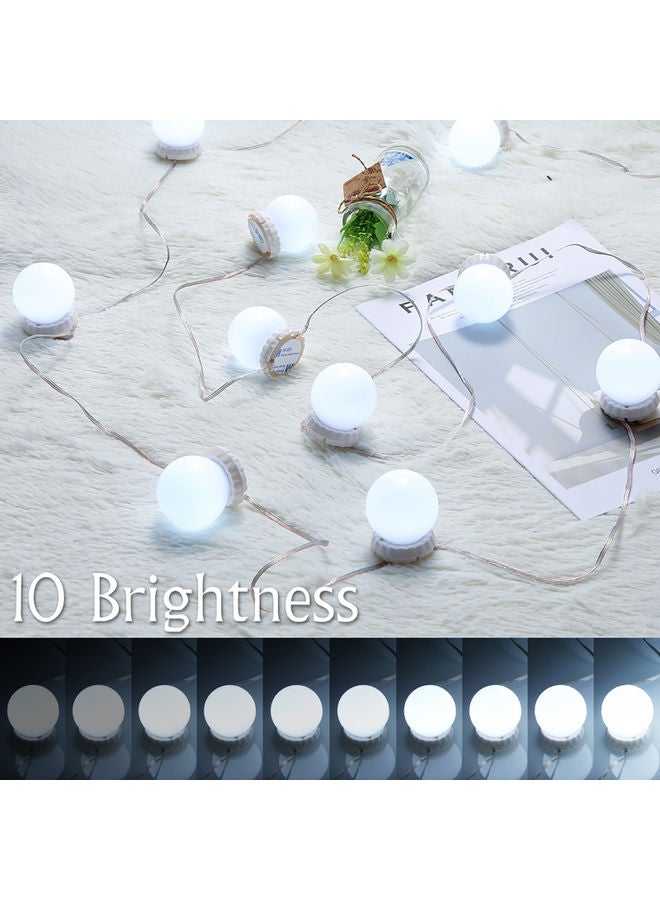 10-Piece Vanity LED Mirror Light Set White - Image 2