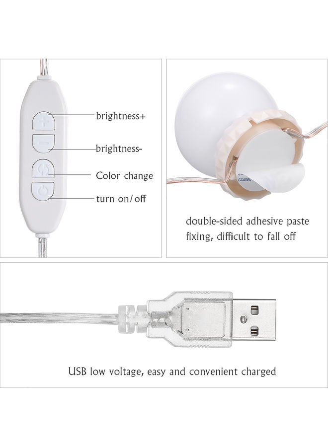 10-Piece Vanity LED Mirror Light Set White - Image 5