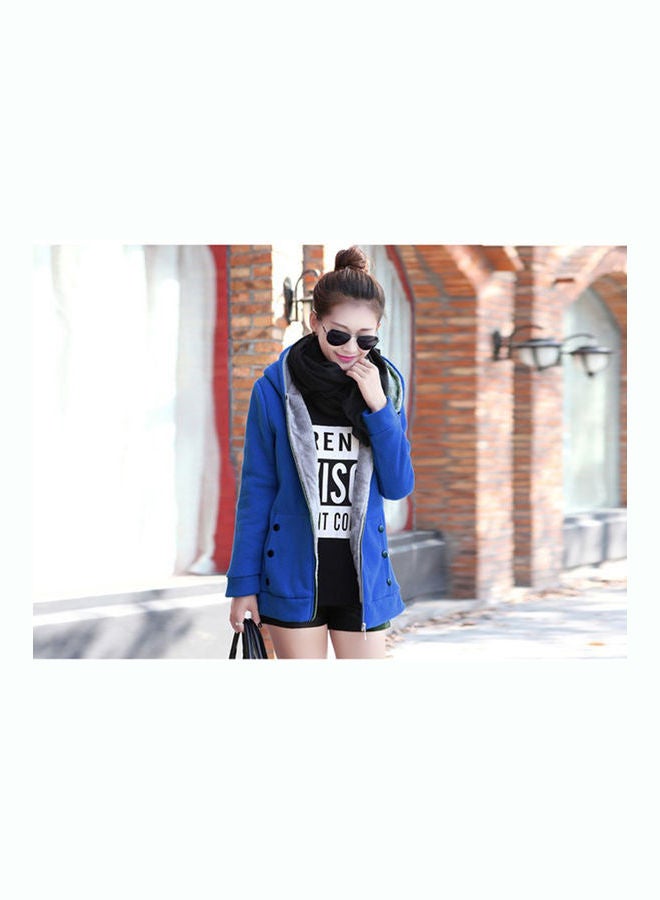 جاكيت سادة بسحاب أزرق - Image 2