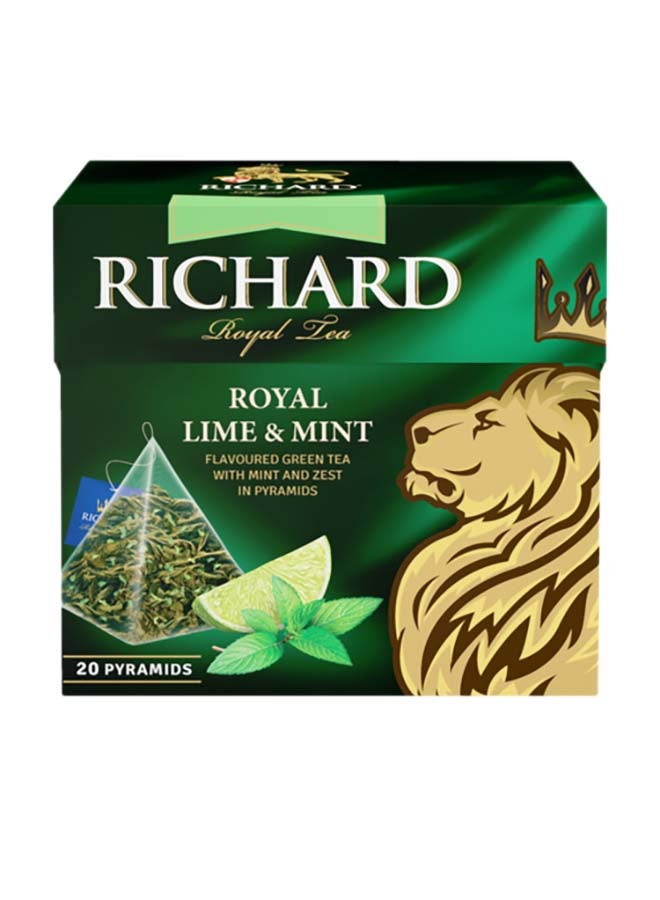 RICHARD Pyramid Royal Lime And Mint 20 Teabags 34grams 