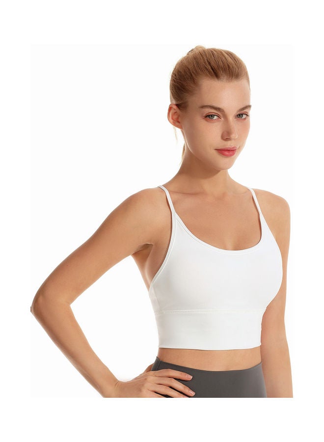 حمالة صدر رياضية بدون أسلاك أبيض - Image 1