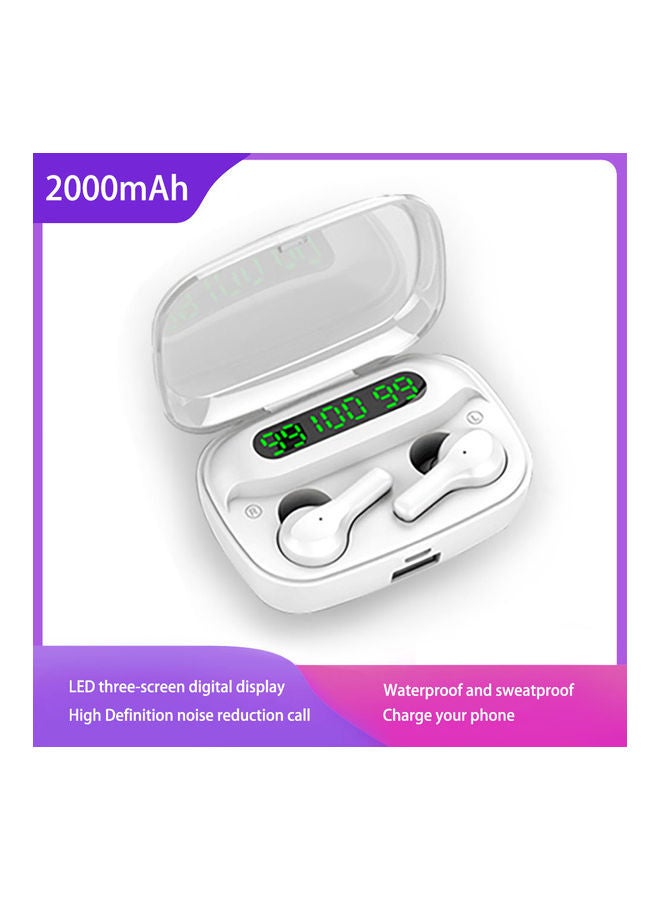 R3 LED Digital Display Headset White