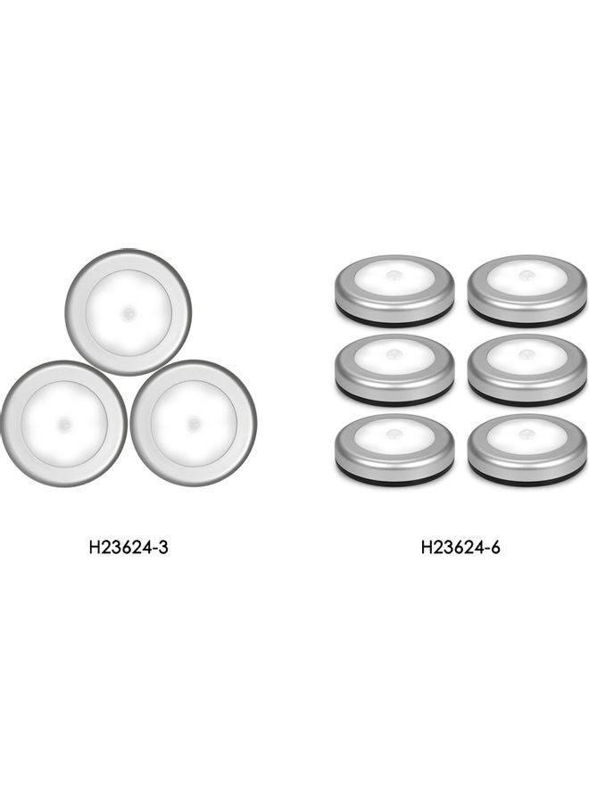 Generic - Pack Of 6 Ultra-Bright Magnetic Motion Sensor LED Light Silver - Image 1