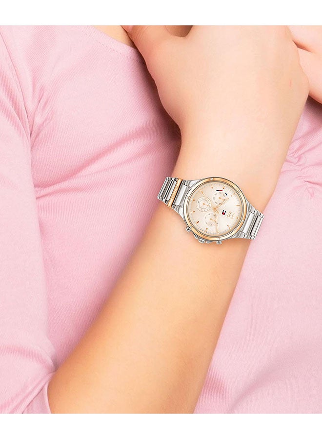 TOMMY HILFIGER Women's Eve Round Shape Stainless Steel Analog Wrist Watch 38 mm - Silver - 1782279  - Image 4