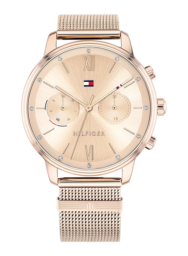 TOMMY HILFIGER - Women's Blake Round Shape Stainless Steel Analog Wrist Watch 38 mm - Carnation Gold - 1782303 - Image 1
