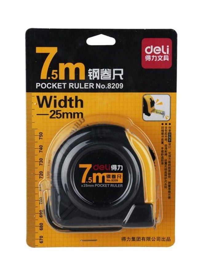 Deli Measuring Tape Yellow/Black 7x0.025meter - Image 1