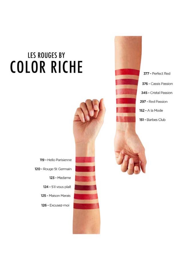 L'OREAL PARIS - Color Riche Lipstick Satin 297 Red Passion - Image 1