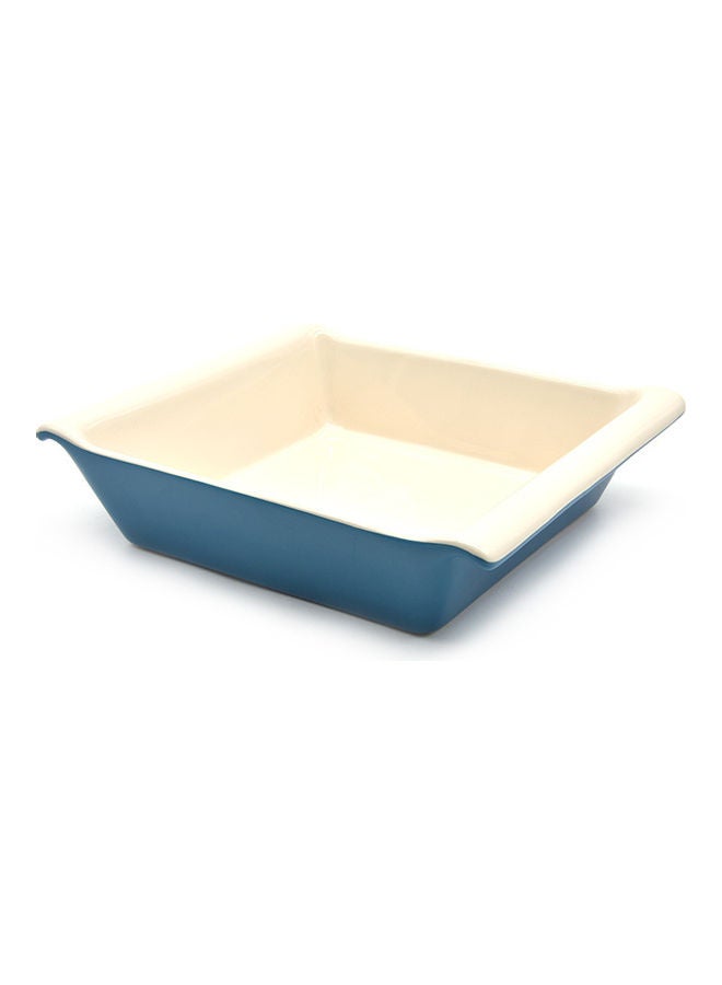 Stoneware Rectangular Dish Blue/White 22cm