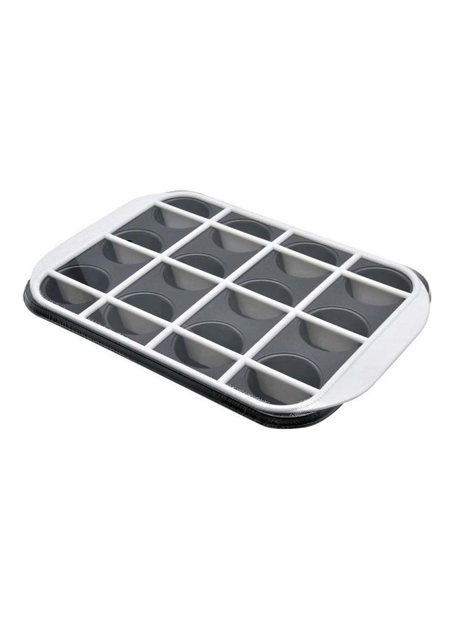 12-Cup Muffin Pan Black/White 38.5x27x4.5cm