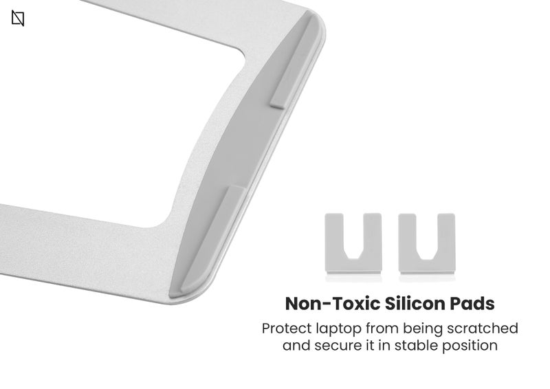 Aluminium Vertical Laptop Stand and Riser Silver