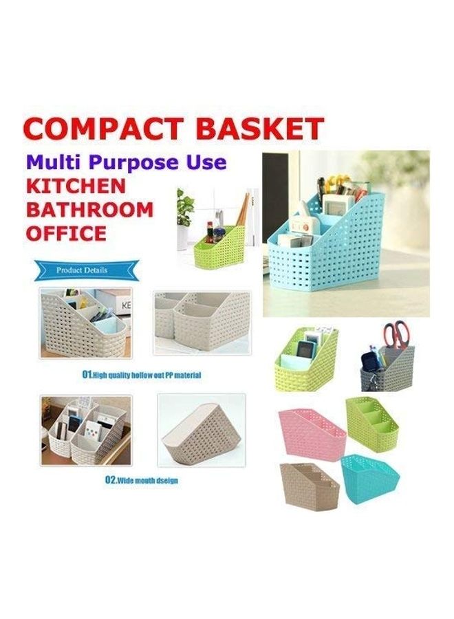4-Sections Plastic Storage Basket Blue 15x13x7cm  - Image 3