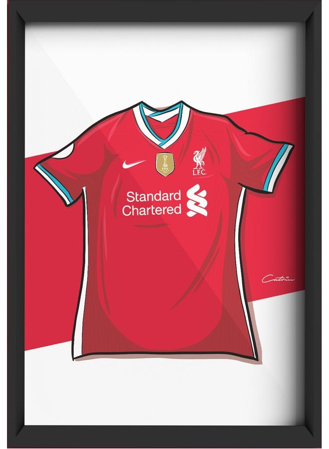 Liverpool Jersey Themed Poster With Frame Multicolour 30x40cm