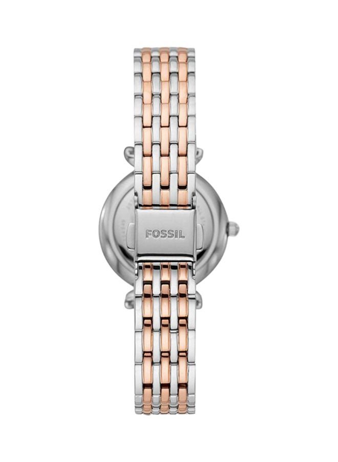 FOSSIL Women's Carlie Mini Water Resistant Analog Watch ES4649 - 28 mm - Silver/Gold  - Image 2