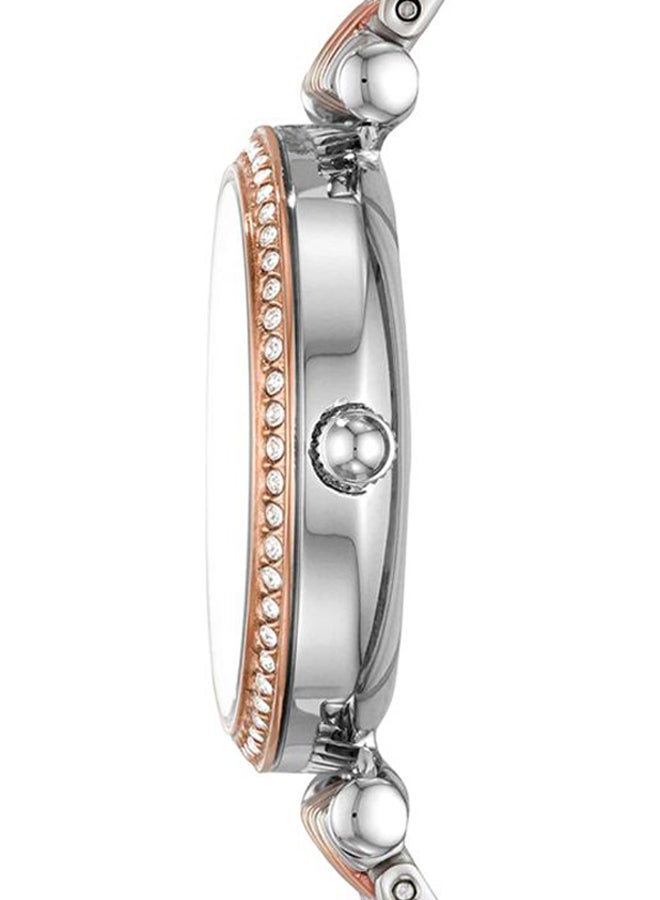 FOSSIL Women's Carlie Mini Water Resistant Analog Watch ES4649 - 28 mm - Silver/Gold  - Image 3