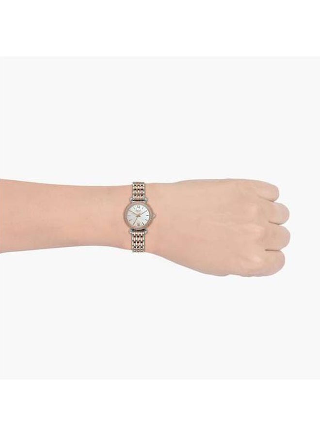 FOSSIL Women's Carlie Mini Water Resistant Analog Watch ES4649 - 28 mm - Silver/Gold  - Image 5