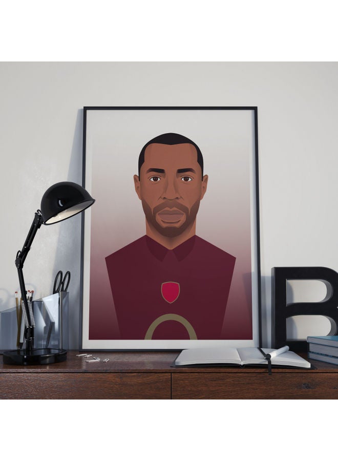 Thierry Henry Themed Poster With Frame Multicolour 30x40cm