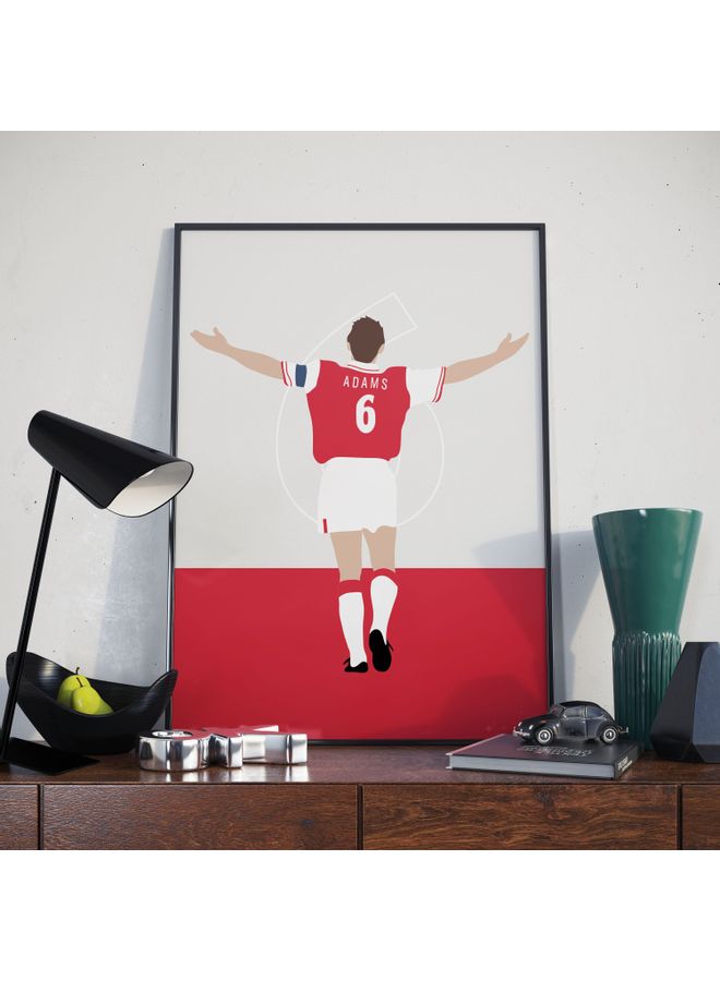 Generic - Tony Adams Arsenal Illustration Themed Poster With Frame Multicolour - Image 1