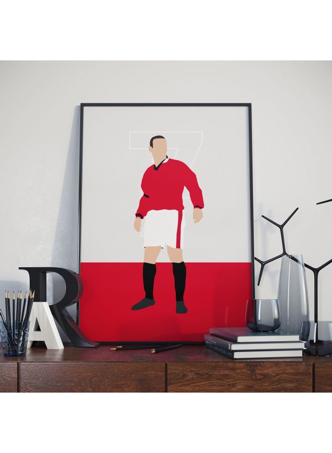 Eric Cantona Themed Poster With Frame Multicolour 50x40cm