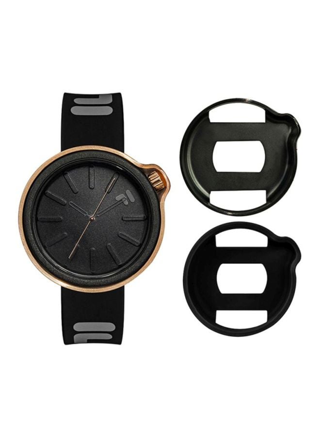 فيلا ساعة يد بعقارب مقاومة للماء طراز 38-315-101 - 38 مم - أسود unisex - Image 5