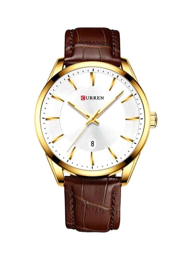 كارين ساعة يد بعقارب وسوار من الجلد طراز M-8365-4 - مقاس 41 مم - لون بني للرجال - Image 1