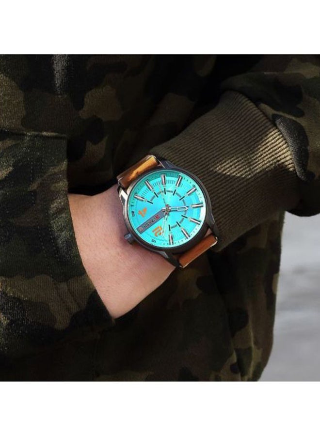 كارين ساعة يد بعقارب وسوار من الجلد طراز 1J3111GYW - 45 ملم - بني للرجال - Image 4