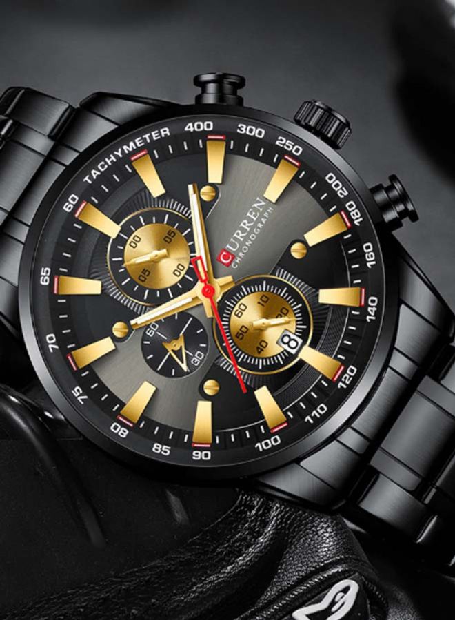 CURREN Men's Water Resistant Chronograph Watch 8351 - 47 mm - Black - Image 2