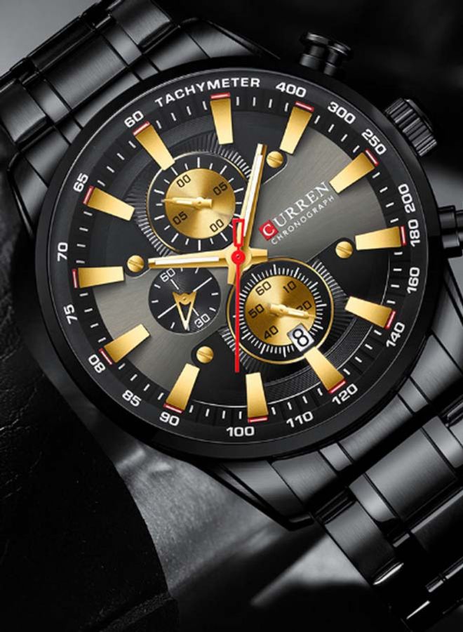 CURREN Men's Water Resistant Chronograph Watch 8351 - 47 mm - Black - Image 3