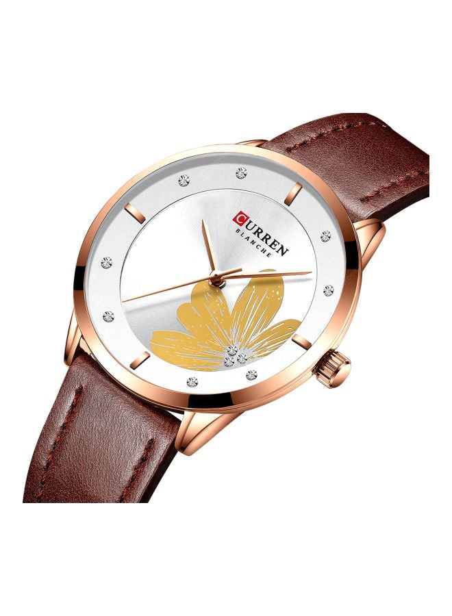 CURREN - girls Water Resistant Analog Watch 9048 - 45 mm - Brown - Image 1