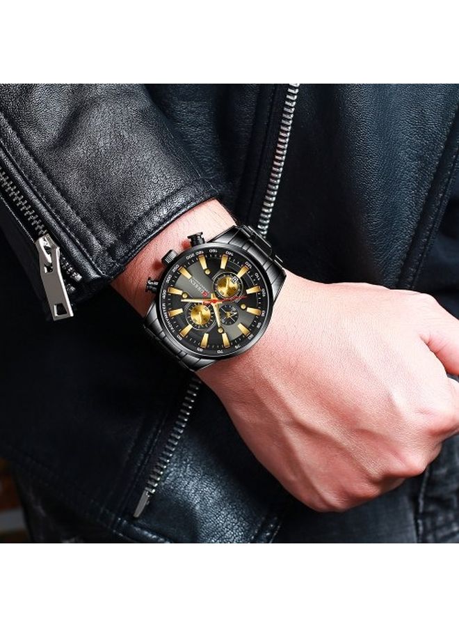 CURREN Men's Water Resistant Chronograph Watch 8351 - 47 mm - Black - Image 4