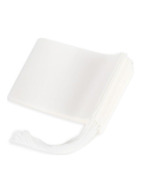 100-Piece Disposable Empty Bag And Coffee Filter With Drawstring White 8x10cm