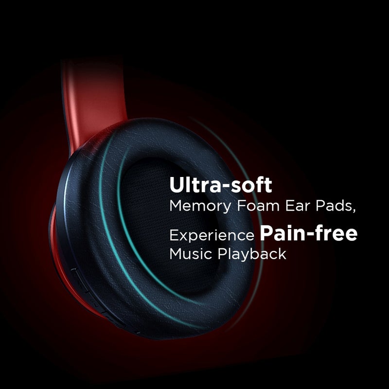 Lenovo Foldable Noise-cancelling Wireless Bluetooth Headphone Red - Image 3