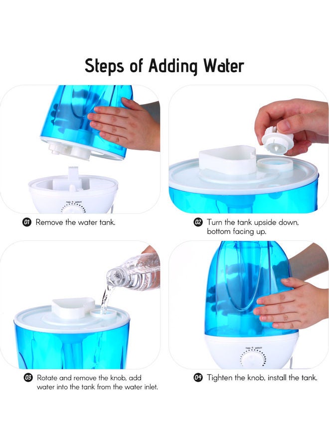360° Rotatable Nozzle Night Light Air Humidifier 27W H29414UK-su Blue  - Image 5