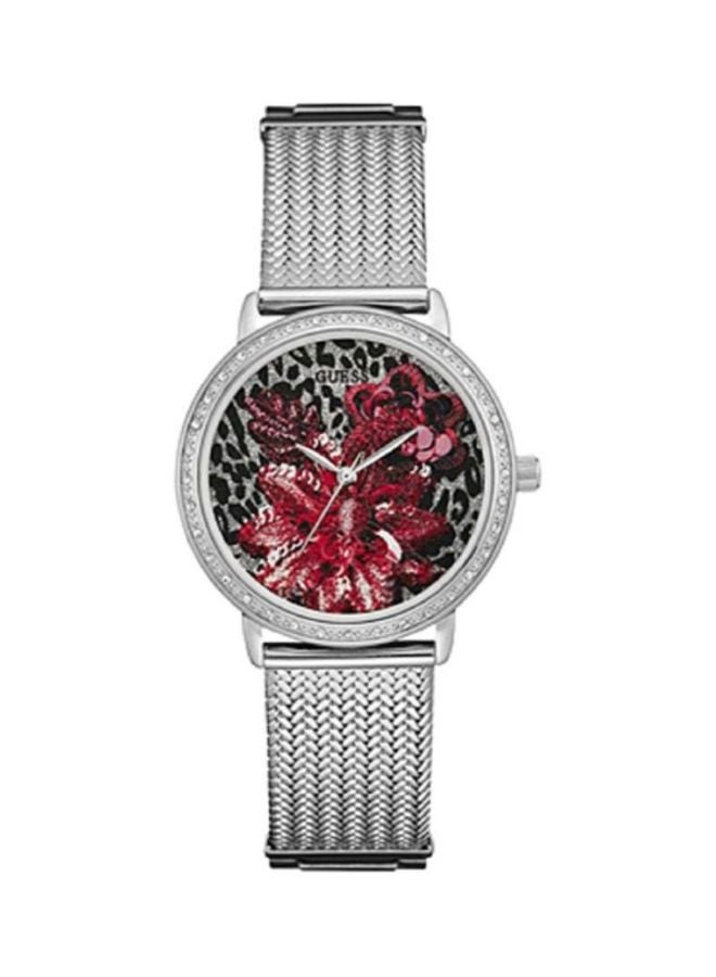 جس ساعة يد بعقارب وسوار من الستانلس ستيل، طراز W0822L1 للنساء - Image 1