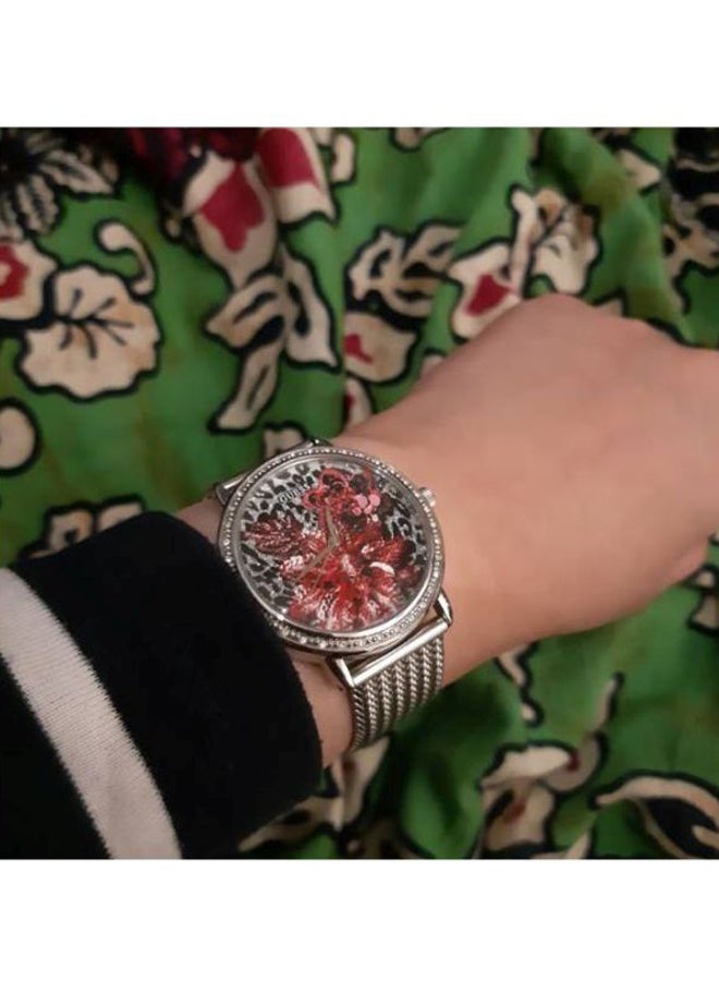 جس ساعة يد بعقارب وسوار من الستانلس ستيل، طراز W0822L1 للنساء - Image 4